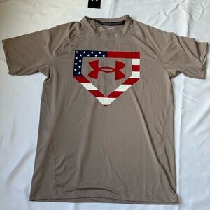 Under Armour Tan Red Graphic Shirt